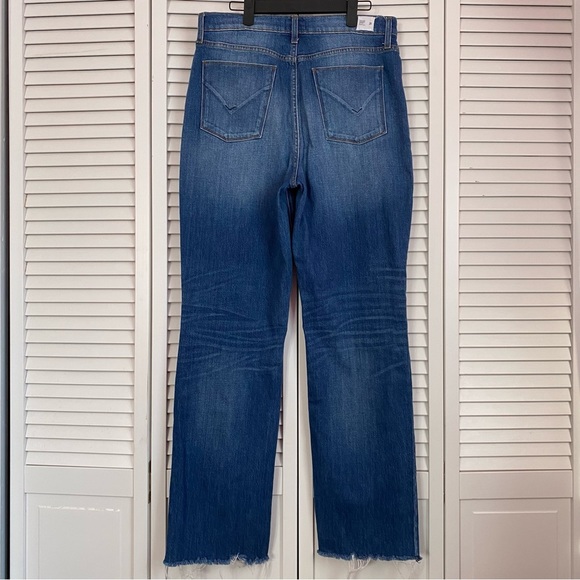 Hudson Zoeey High Rise Deep Cuff Straight Leg Distressed Blue Jeans Size 31 - Picture 8 of 10